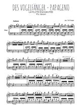 Téléchargez l'arrangement pour piano de la partition de Der Vogelfänger - Papageno en PDF